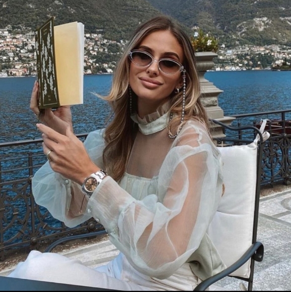 🆕ZARA | Organza Knit Top Sea Foam Green Ruffle Sheer Sweater Top Size Large - Picture 7 of 16